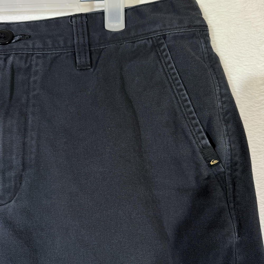 Quiksilver Shorts Mens 33 Black Straight Fit Chino Summer Casual Cotton Pockets - Picture 4 of 12